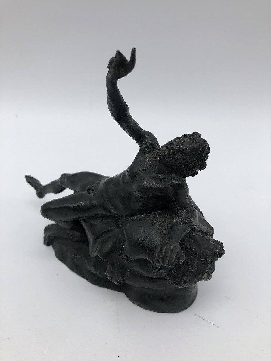 XIX Antique Patinated Bronze Grand Tour Of The Drunk Satyr From The Villa Dei Papiri -photo-2