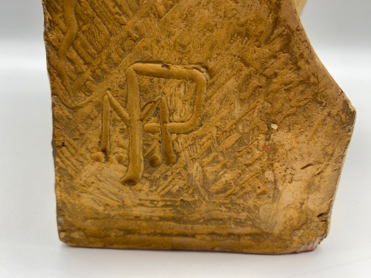 Ancien Statue Buste En Terre Cuite De Valkyrie Brunhild -photo-3