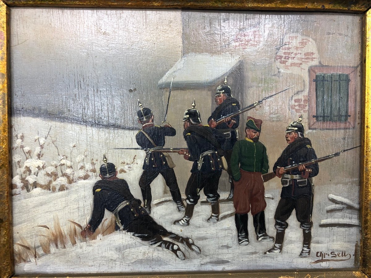 XIX Christian Sell (1831-1883) Germany A Pair Of Paintings On The Franco-german War-photo-3