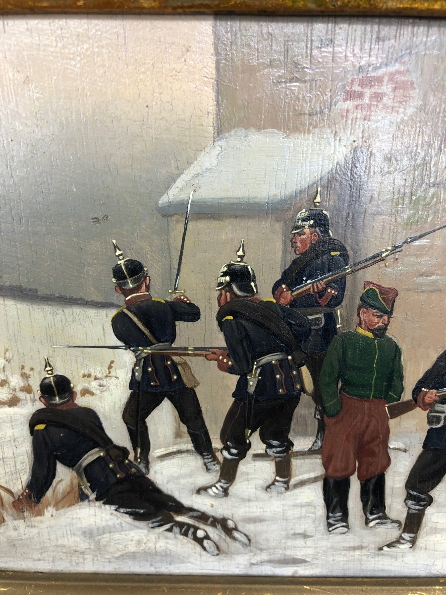 XIX Christian Sell (1831-1883) Allemagne Une Paire De Peintures Sur La Guerre Franco-Allemande-photo-5