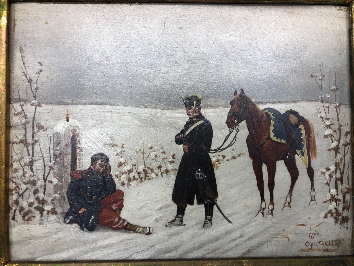 XIX Christian Sell (1831-1883) Allemagne Une Paire De Peintures Sur La Guerre Franco-Allemande-photo-7