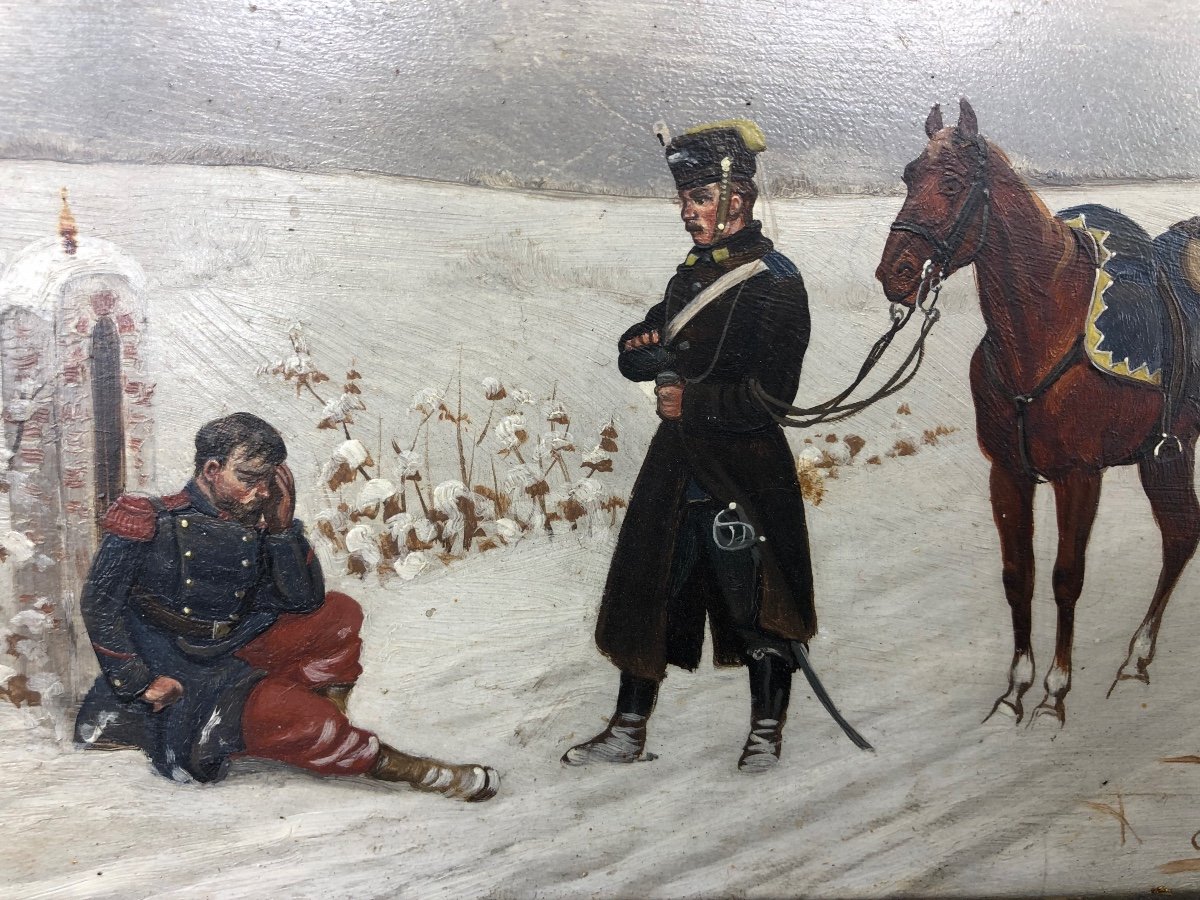 XIX Christian Sell (1831-1883) Allemagne Une Paire De Peintures Sur La Guerre Franco-Allemande-photo-8