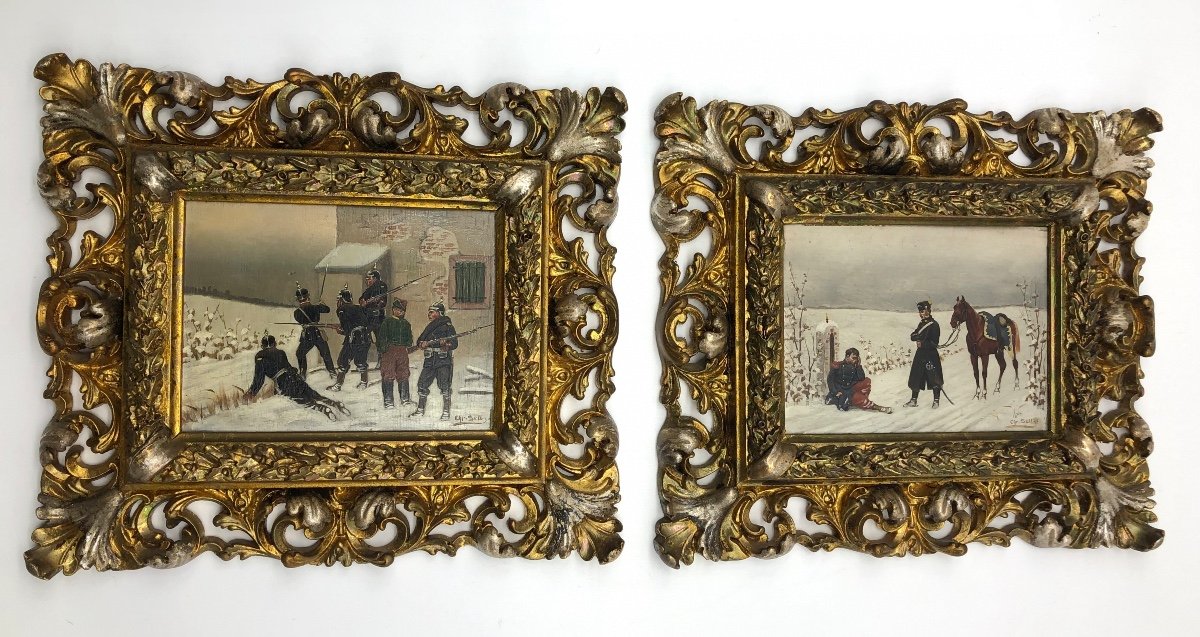 XIX Christian Sell (1831-1883) Germany A Pair Of Paintings On The Franco-german War