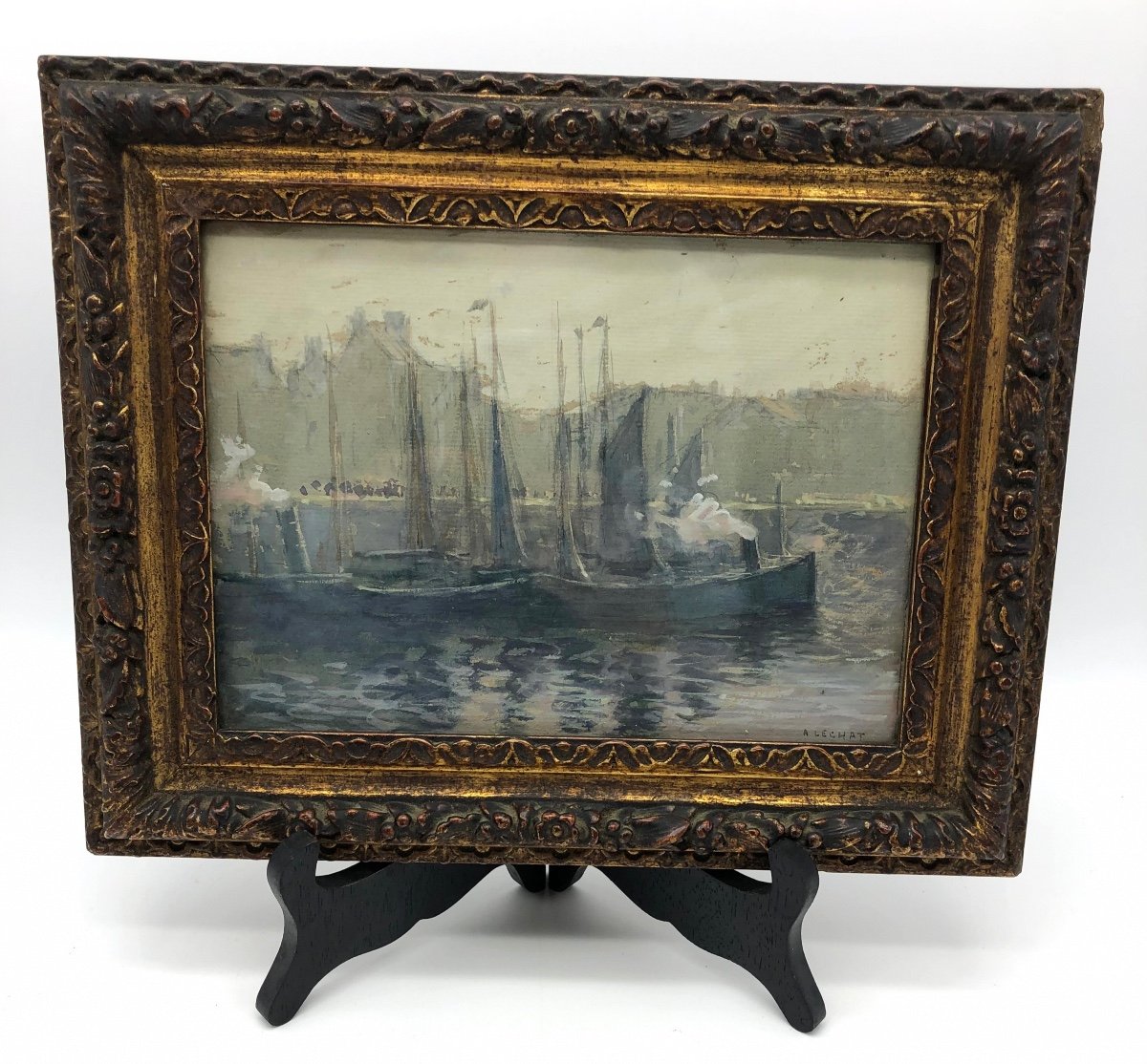 XIX Albert-eugène Lechat (1863-1918) Aquarelle Signé