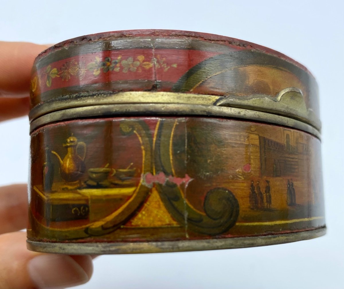 Ancienne Tabatière Boite En Vernis Martin Scènes De Cour Louis XVI  -photo-6