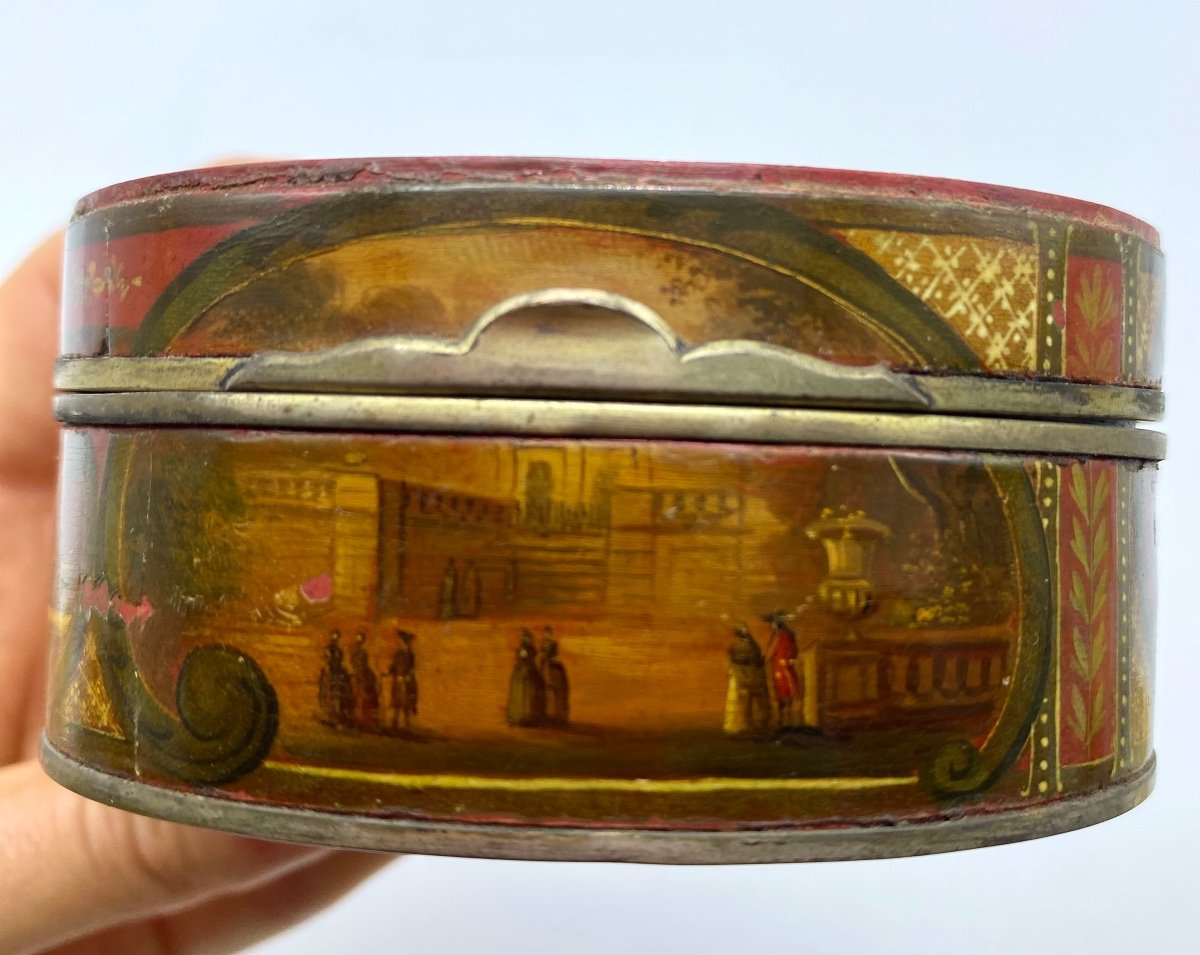 Ancienne Tabatière Boite En Vernis Martin Scènes De Cour Louis XVI  -photo-7