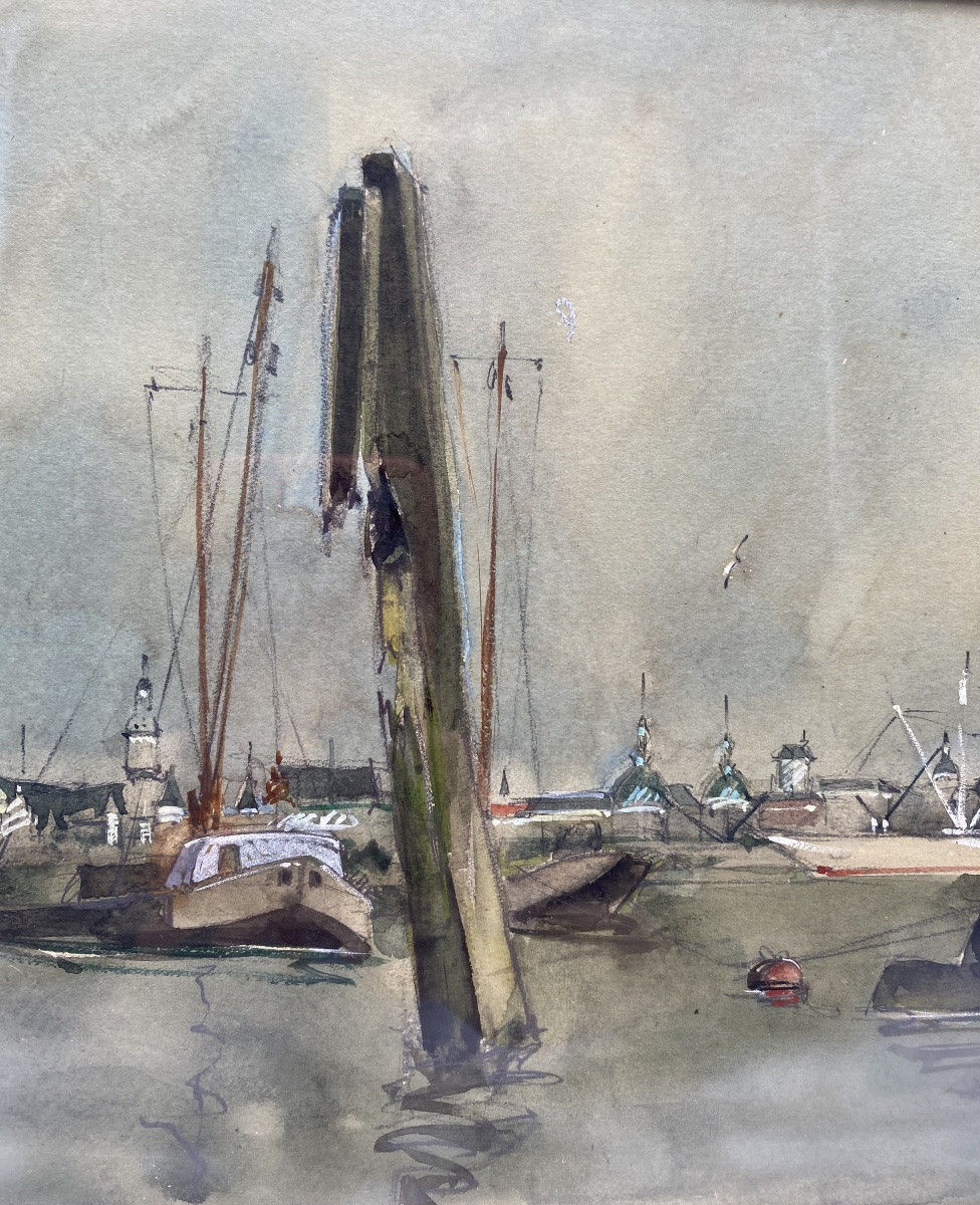 Belgique Armand Massonet (1892-1979) Trois Aquarelles Encadrées-photo-3