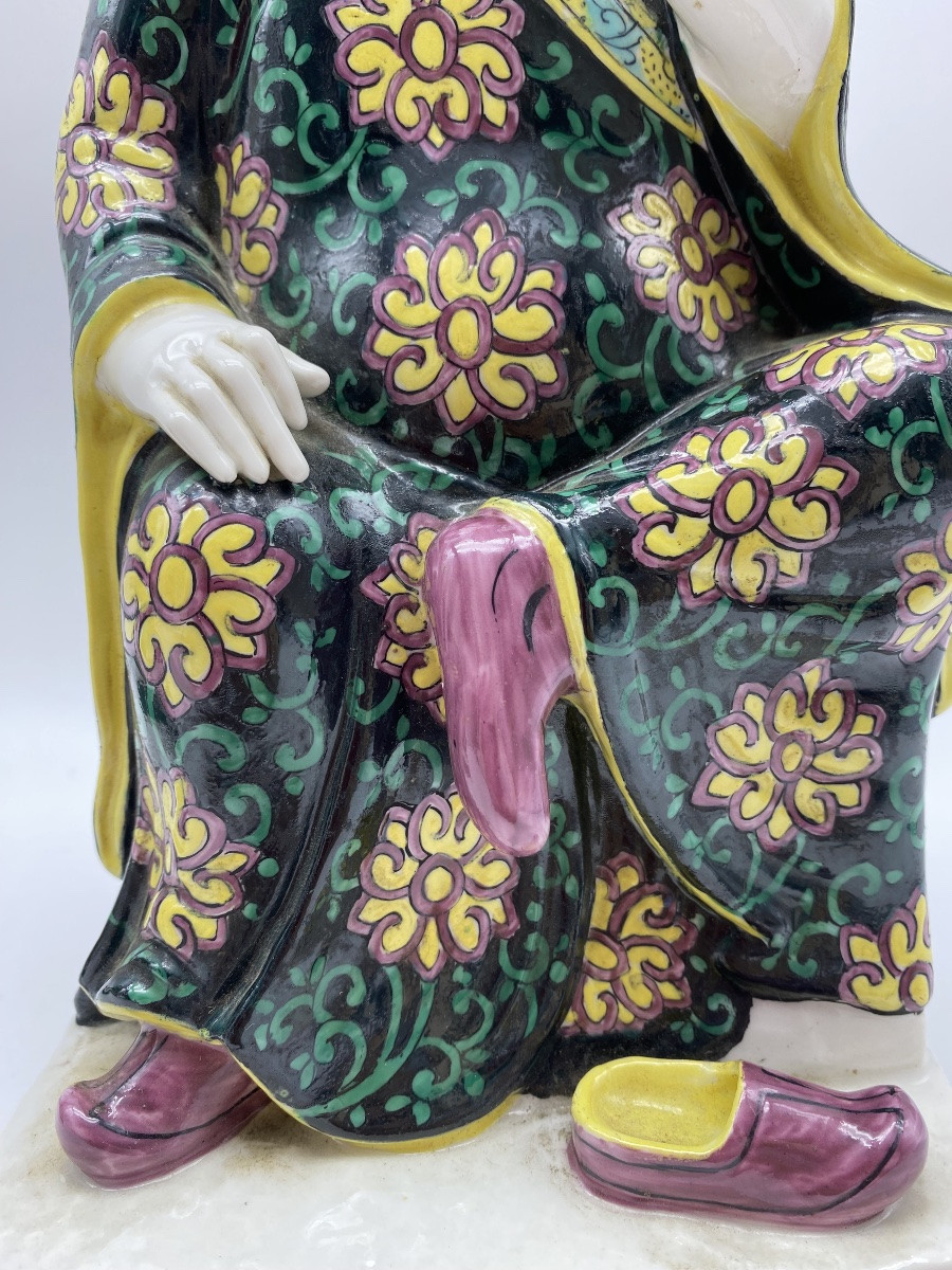 Samson After Meissen Pair Of Antique Chinese Porcelain Glazed Figurines 31 Cm-photo-2