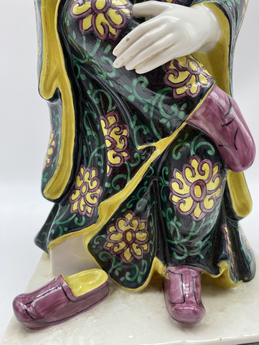 Samson After Meissen Pair Of Antique Chinese Porcelain Glazed Figurines 31 Cm-photo-4