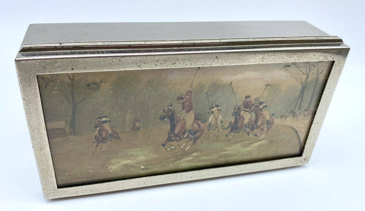 George Wright (1860-1942) British Art Deco Painted Polo Box-photo-3