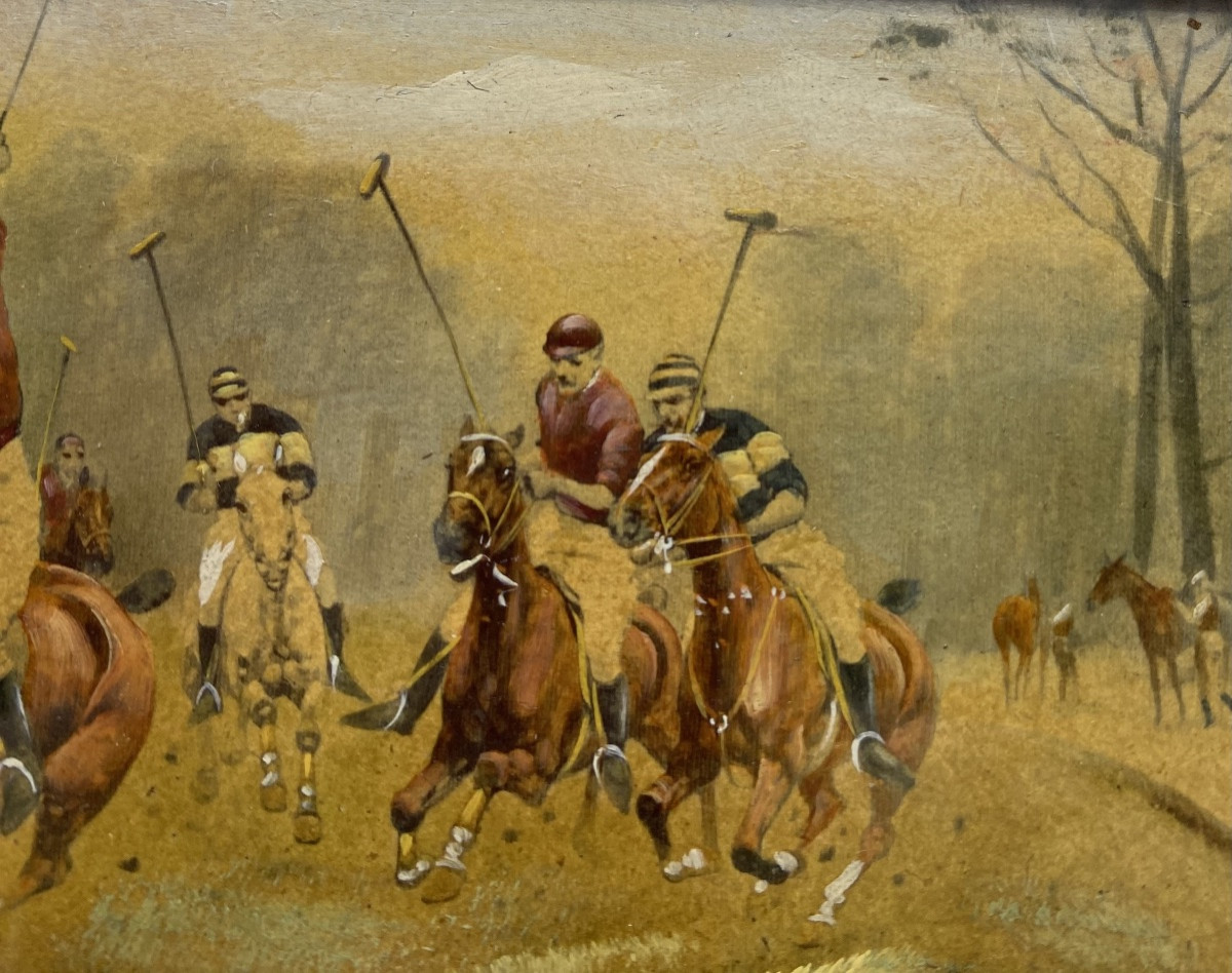 George Wright (1860-1942) British Art Deco Painted Polo Box-photo-6