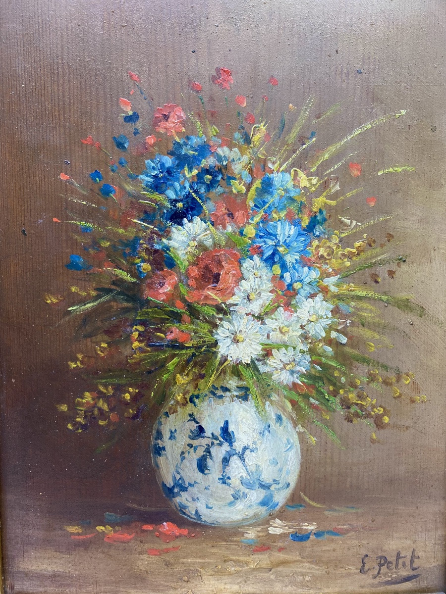 EUGÈNE PETIT (FRANCE 1839-1886) HUILE SUR PANNEAU PAINTURE DES FLEURS le-photo-2