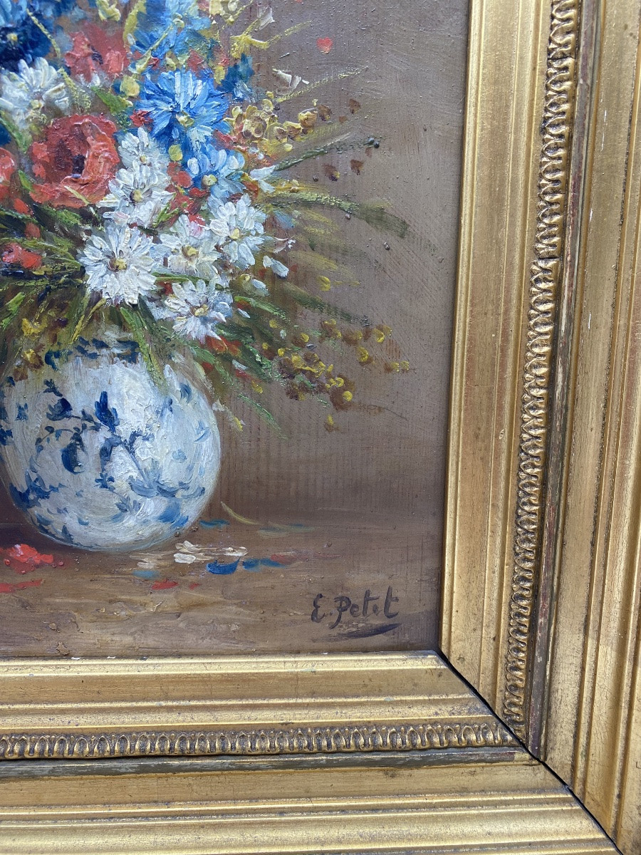 EUGÈNE PETIT (FRANCE 1839-1886) HUILE SUR PANNEAU PAINTURE DES FLEURS le-photo-3