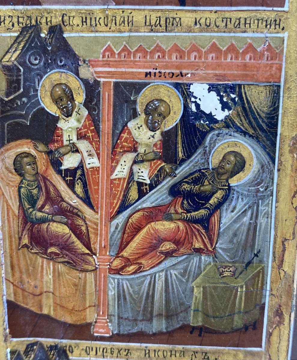 ICÔNE ORTHODOXE RUSSE DE SAINT NICOLAS DE MOJAYSK, ANCIENNE ET IMPORTANTE, 53,5 X 44 CM-photo-4