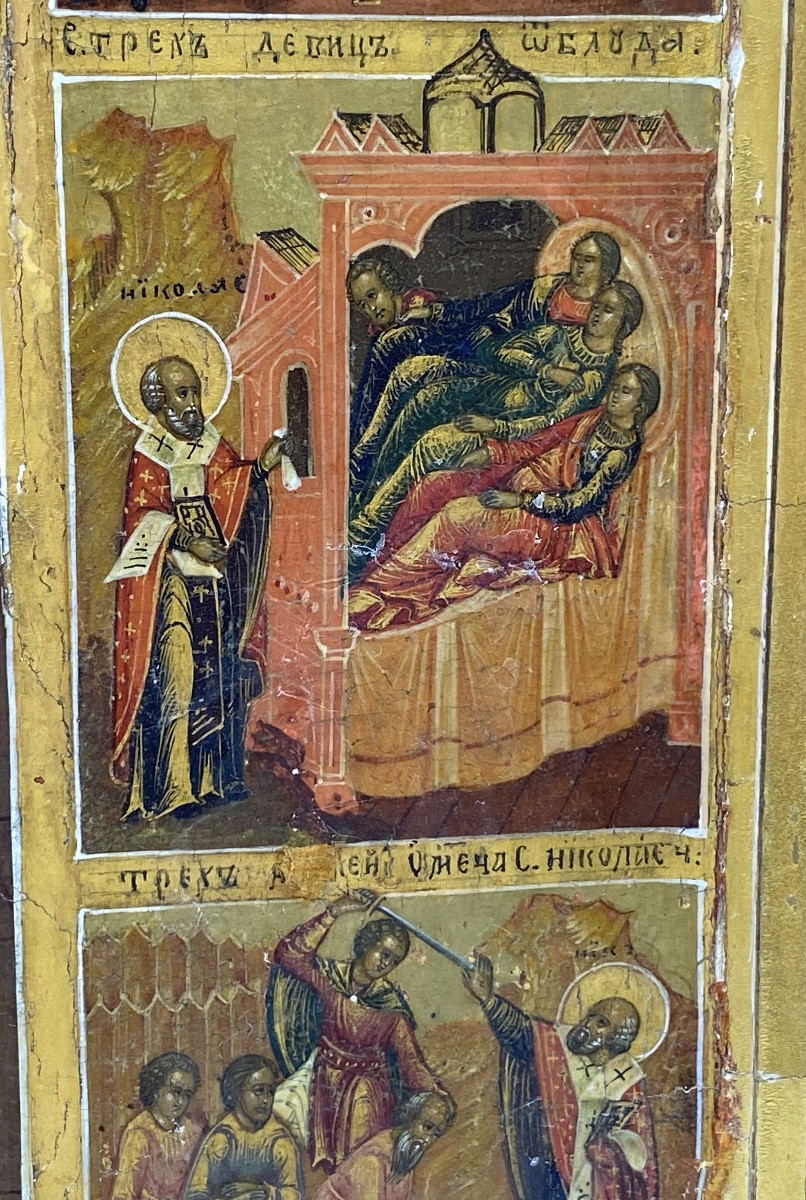 ICÔNE ORTHODOXE RUSSE DE SAINT NICOLAS DE MOJAYSK, ANCIENNE ET IMPORTANTE, 53,5 X 44 CM-photo-6