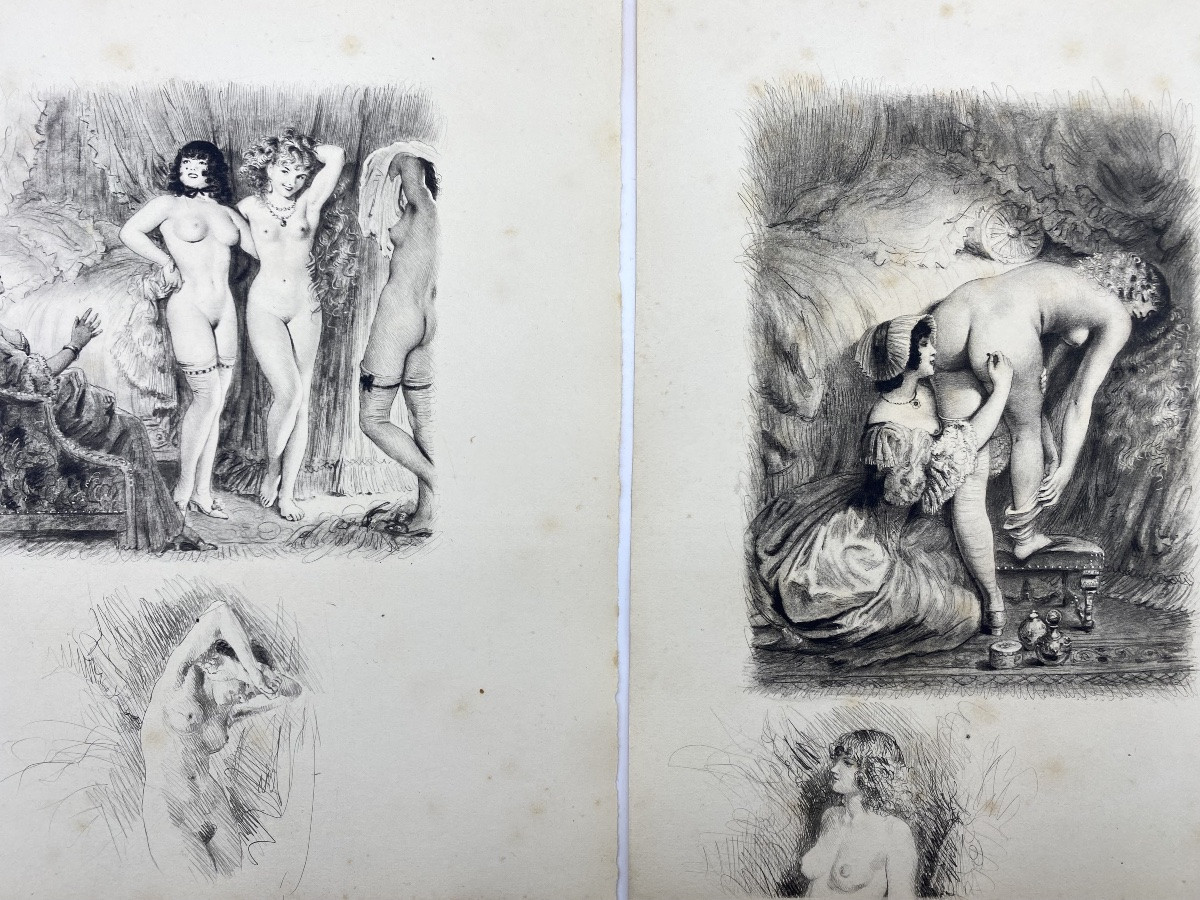 France Paul émile Bécat (1885-1960) 15 Erotic Engravings Or Etchings-photo-4