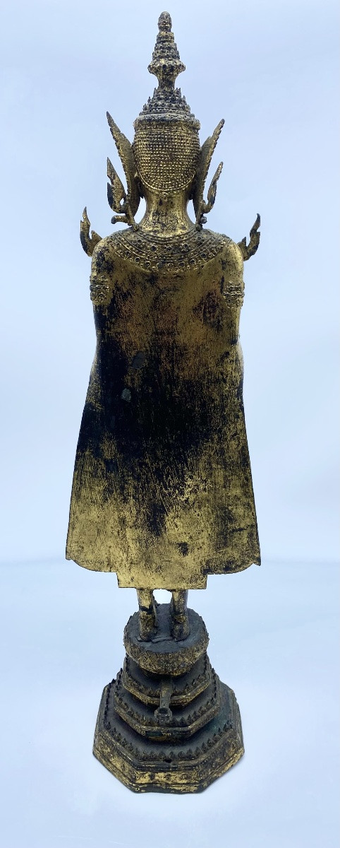 1868-1910 An Antique Thai Rattanakosin Period Gilt-bronze Statue Of The Buddha -photo-1