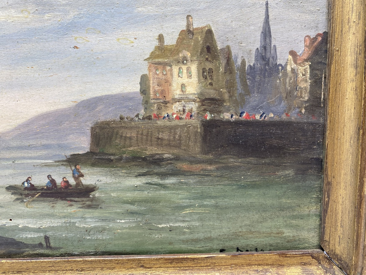 XIX ALFRED DUMONT FRANCE (1828-1894) UNE PAIRE DE MARINES TABLEAUX À L'HUILE DANS DES CADRES -photo-3