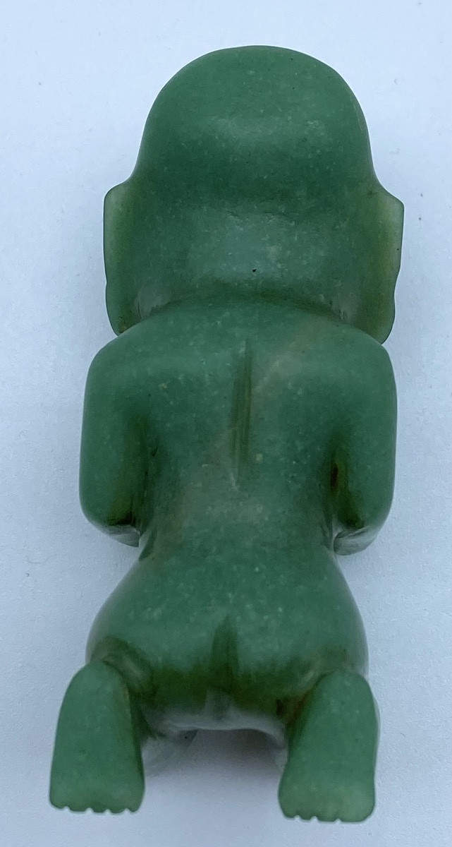 FIGURINE SCULPTURE OLMEQUE EN JADE À GENOUX DE TABASCO PRÉCOLOMBIENNE-photo-4