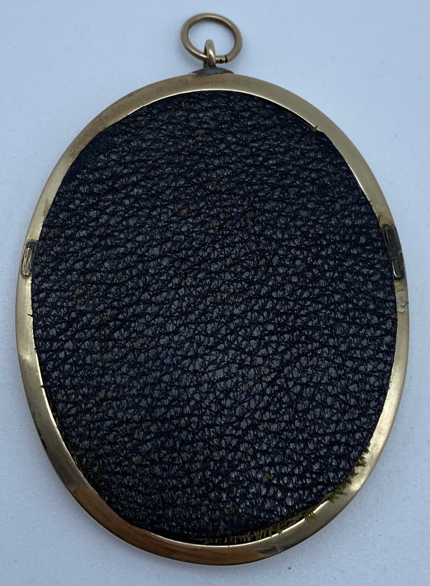 XVIIIe ANCIEN PORTRAIT MINIATURE FRANÇAIS 1790-1800 NOBLE -photo-4