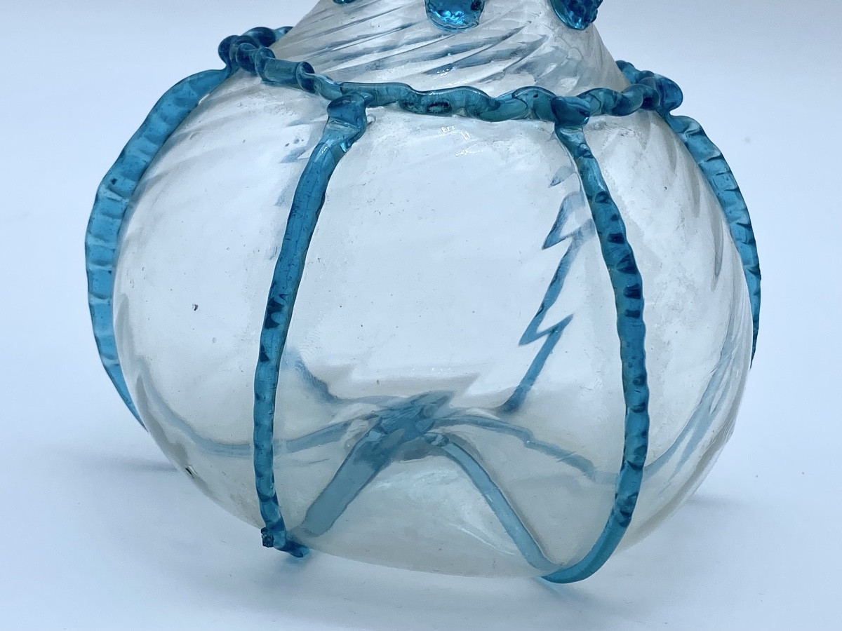 BOUTEILLE ANCIENNE EN VERRE DE MURANO VENISE ITALIENNE DU XVIIIE SIÈCLE-photo-2