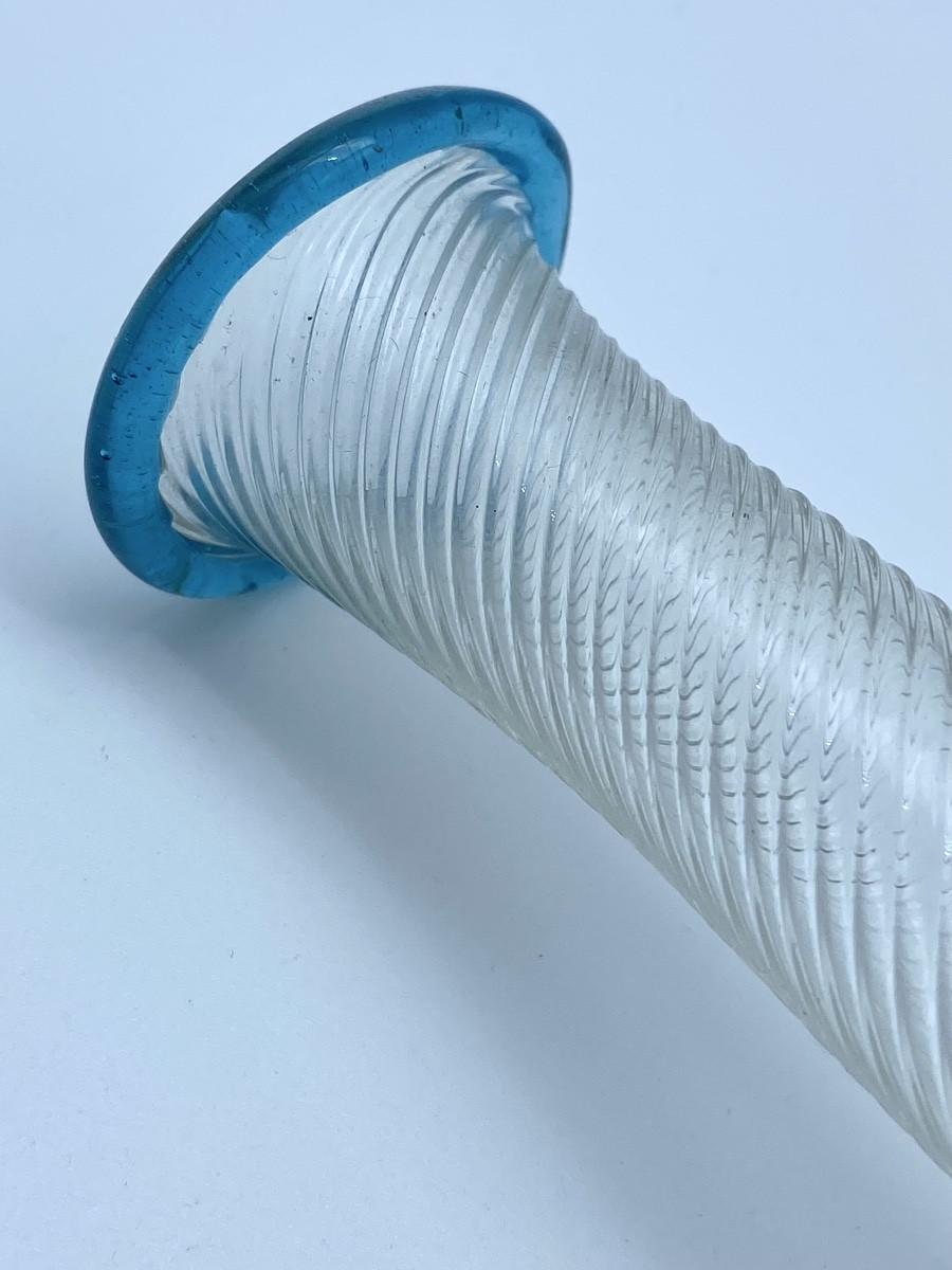 BOUTEILLE ANCIENNE EN VERRE DE MURANO VENISE ITALIENNE DU XVIIIE SIÈCLE-photo-2