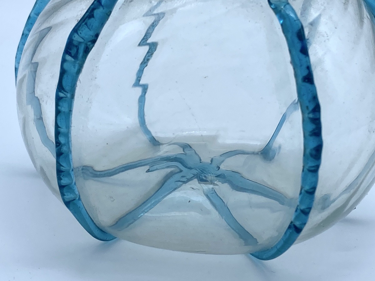 BOUTEILLE ANCIENNE EN VERRE DE MURANO VENISE ITALIENNE DU XVIIIE SIÈCLE-photo-3