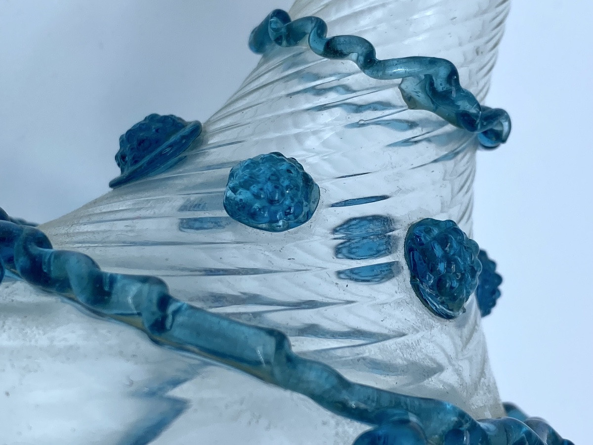 BOUTEILLE ANCIENNE EN VERRE DE MURANO VENISE ITALIENNE DU XVIIIE SIÈCLE-photo-5