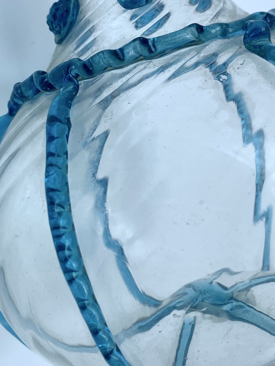 BOUTEILLE ANCIENNE EN VERRE DE MURANO VENISE ITALIENNE DU XVIIIE SIÈCLE-photo-6