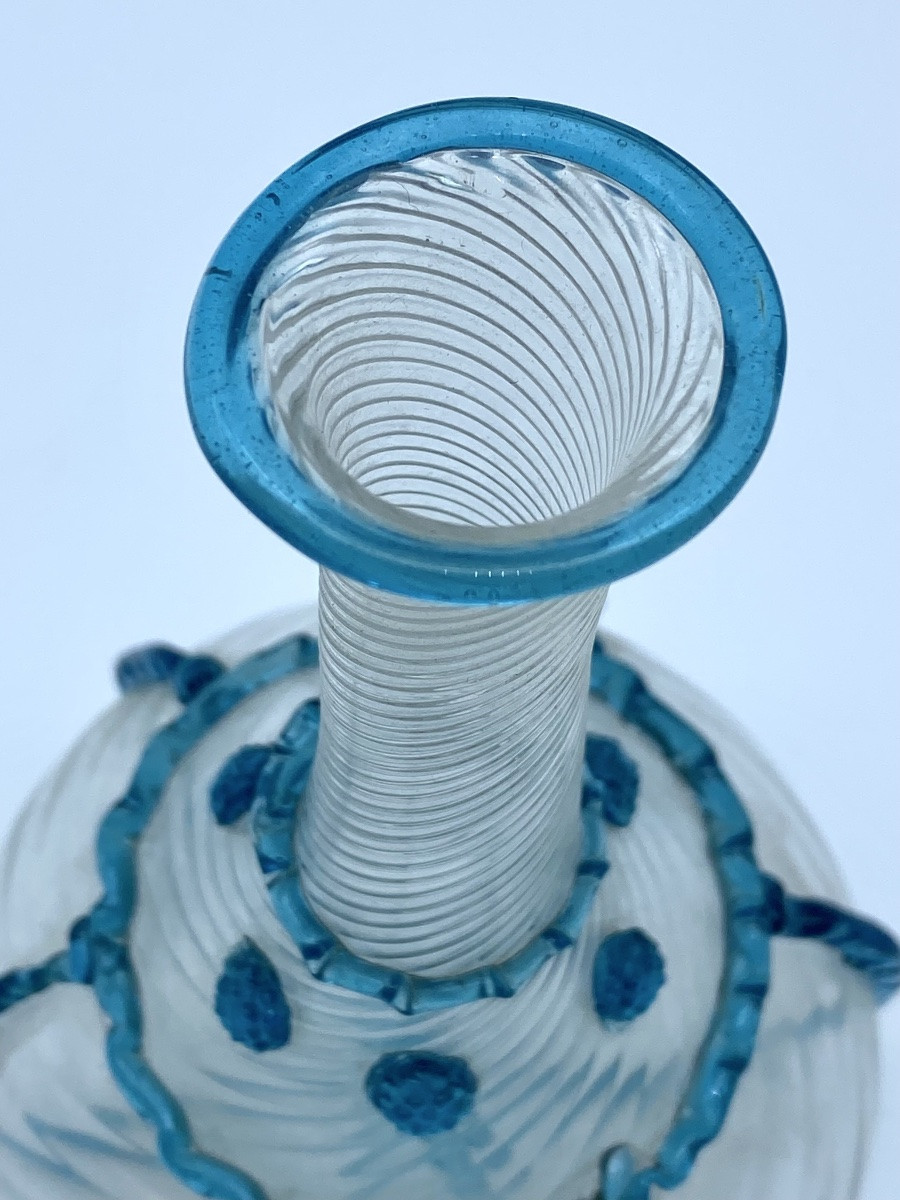 BOUTEILLE ANCIENNE EN VERRE DE MURANO VENISE ITALIENNE DU XVIIIE SIÈCLE-photo-7