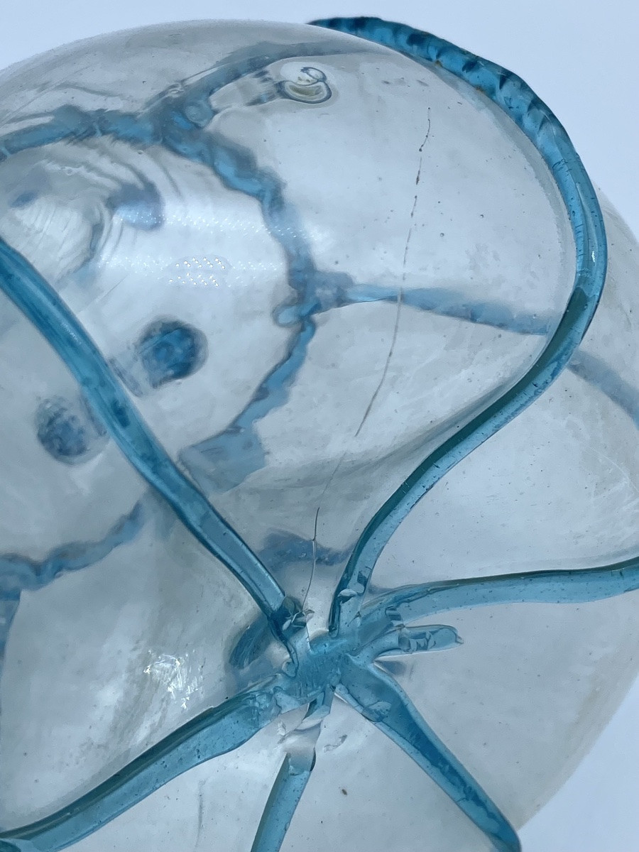 BOUTEILLE ANCIENNE EN VERRE DE MURANO VENISE ITALIENNE DU XVIIIE SIÈCLE-photo-8