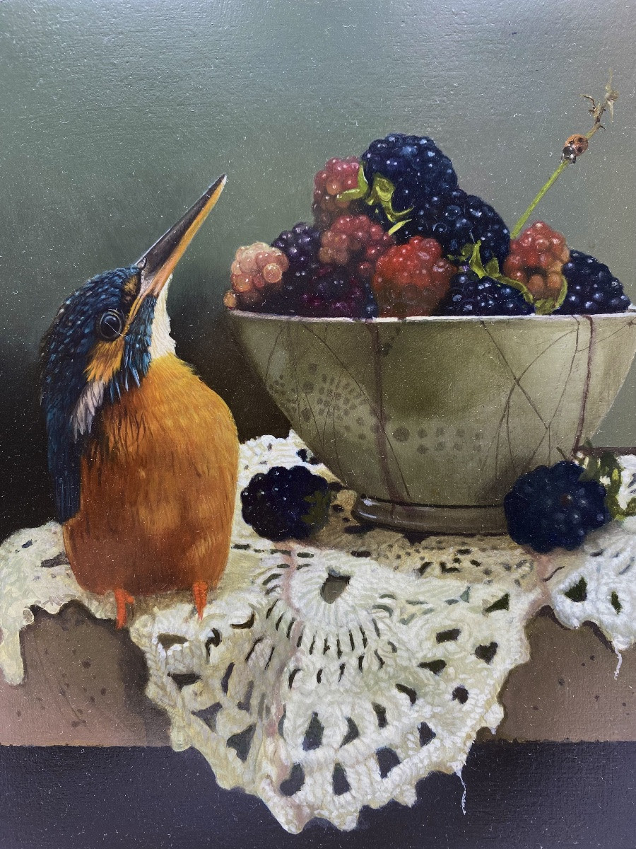 Gabriel Gressie, Modern Art, Oil Painting On Panel, Kingfisher-photo-4
