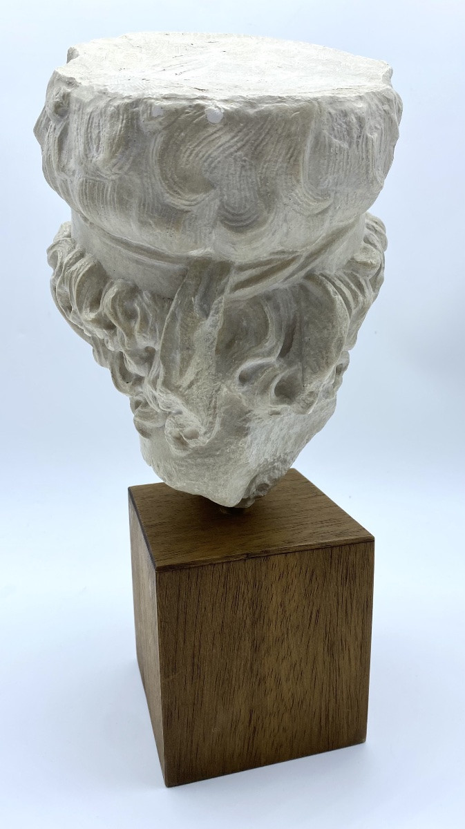 Roman Head In Plaster And Marble After An Original Greek Diadumenus-photo-1