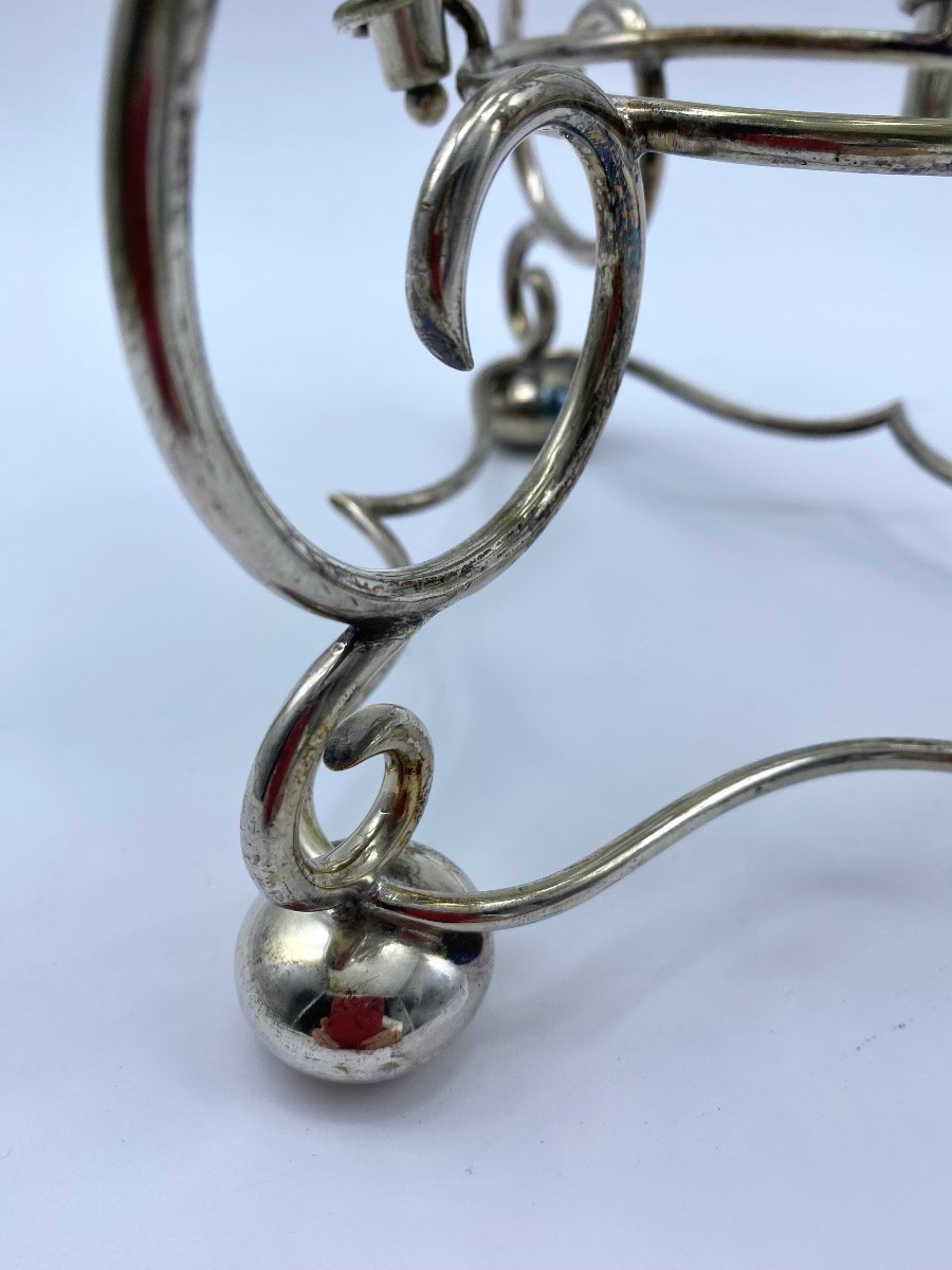 Antique Silver Plated Centerpiece Trumpet Flower Holder, Art Nouveau-photo-2