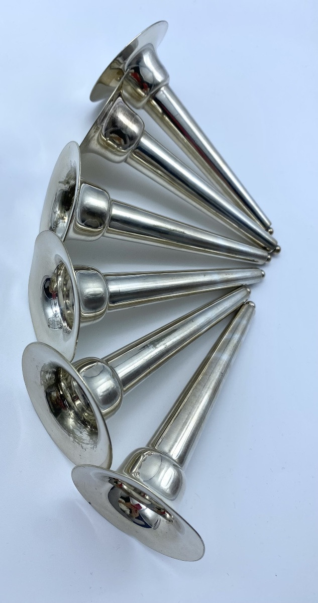 Antique Silver Plated Centerpiece Trumpet Flower Holder, Art Nouveau-photo-6