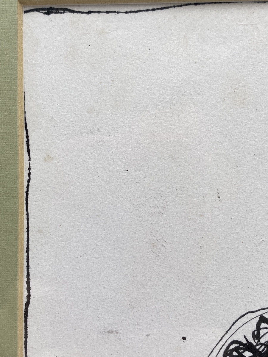 1925 Signed Marcel Gromaire Drawing Of A Sitting Woman Ink On Paper-photo-8