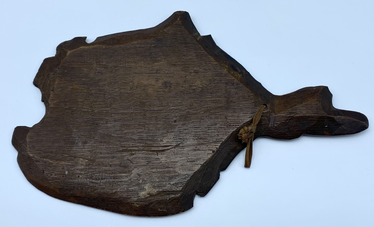 RARE PEINTURE DE PROFIL DE POISSON D'ART POPULAIRE HOLLANDAIS ANCIEN DU XIXE SIÈCLE SUR PANNEAU-photo-3