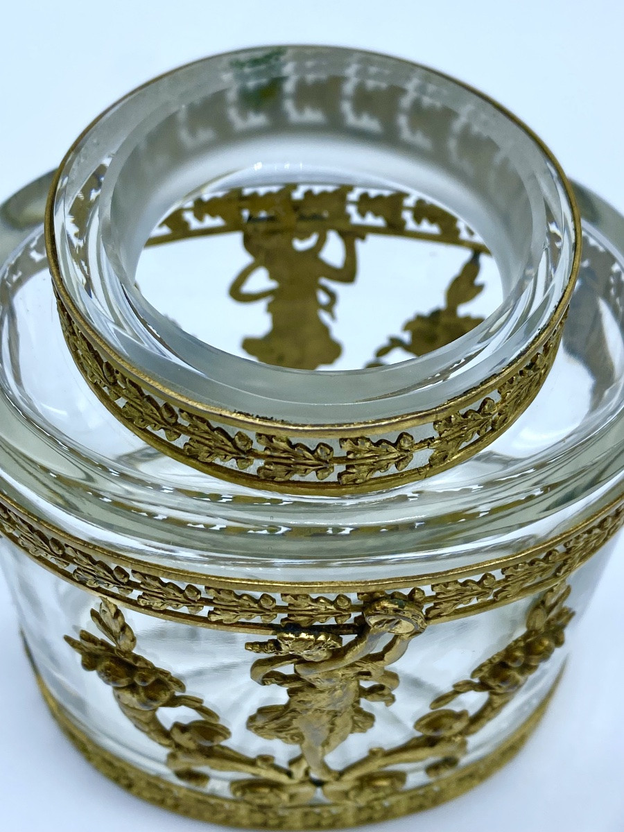 France Empire Flacon de parfum ancien du XIXe siècle en baccarat et bronze doré-photo-7