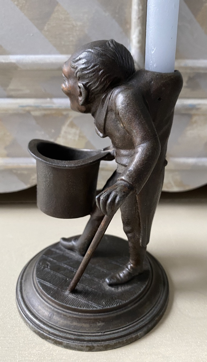 19th Century Rare Caricature Of A Hunchback Matchholder Pyrogen Style Daumier-photo-3