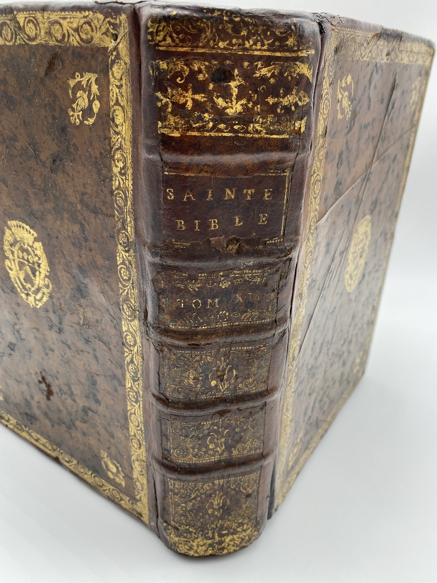 Antique Faux Book Leather Paper Waste Basket  -photo-3