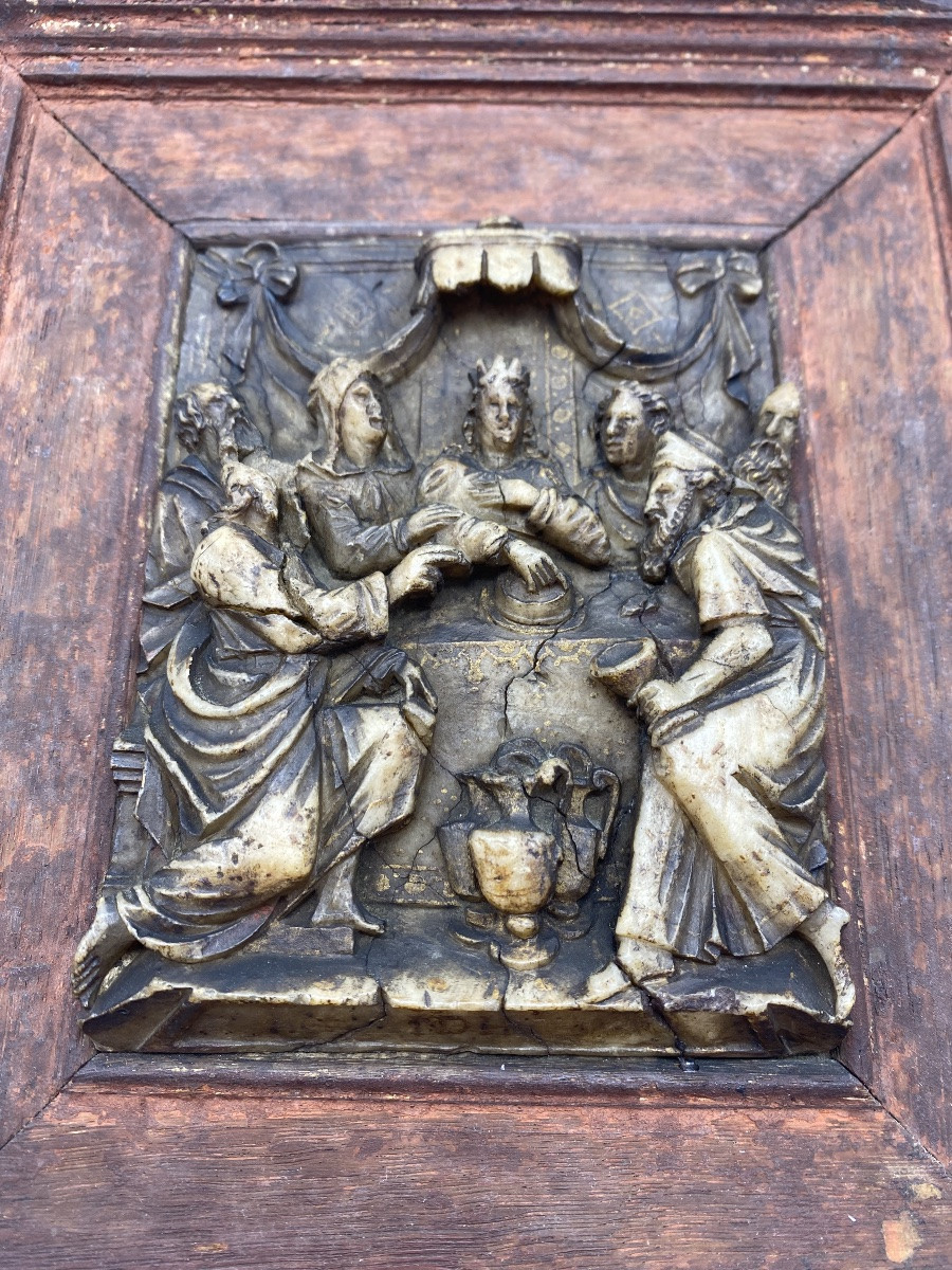 HAUTE EPOQUE 1608-1632 MALINES ALBÂTRE BAS-RELIËF JASPER DE HEMELER DERNIÈRE CÈNE-photo-3