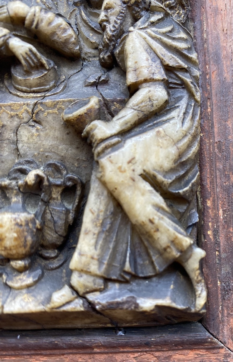 HAUTE EPOQUE 1608-1632 MALINES ALBÂTRE BAS-RELIËF JASPER DE HEMELER DERNIÈRE CÈNE-photo-2