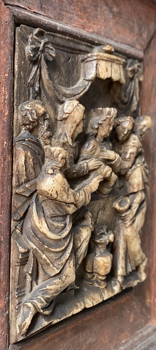 HAUTE EPOQUE 1608-1632 MALINES ALBÂTRE BAS-RELIËF JASPER DE HEMELER DERNIÈRE CÈNE-photo-5
