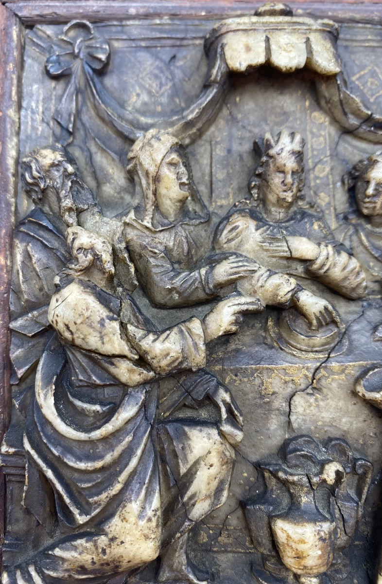 HAUTE EPOQUE 1608-1632 MALINES ALBÂTRE BAS-RELIËF JASPER DE HEMELER DERNIÈRE CÈNE-photo-7