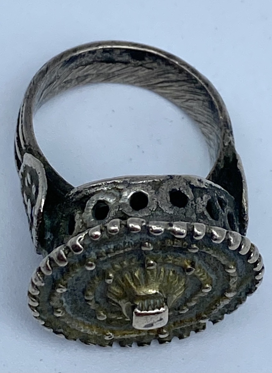 France Late Byzantine Knight's Ring In Gilded Silver From The Haute époque-photo-4