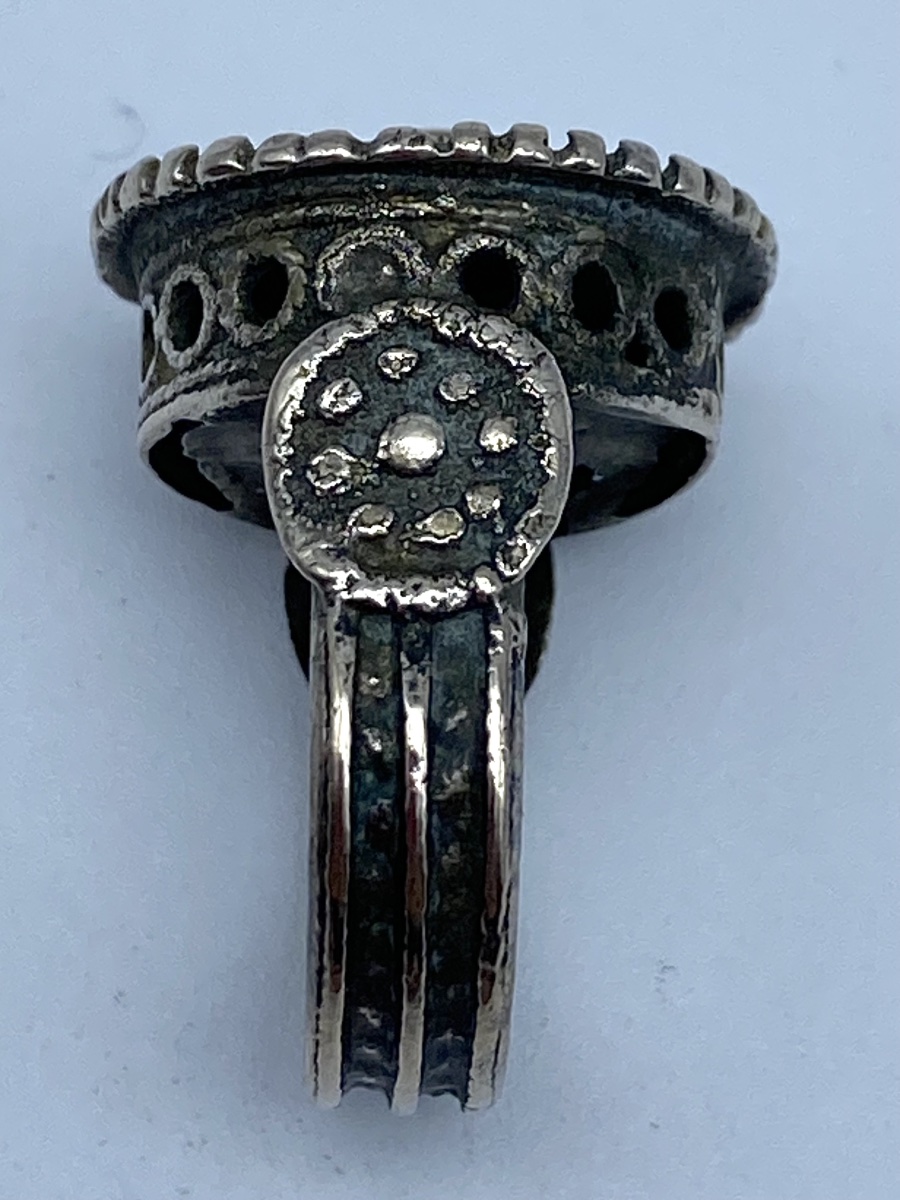 France Late Byzantine Knight's Ring In Gilded Silver From The Haute époque-photo-3