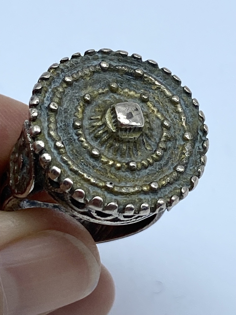 France Late Byzantine Knight's Ring In Gilded Silver From The Haute époque-photo-7