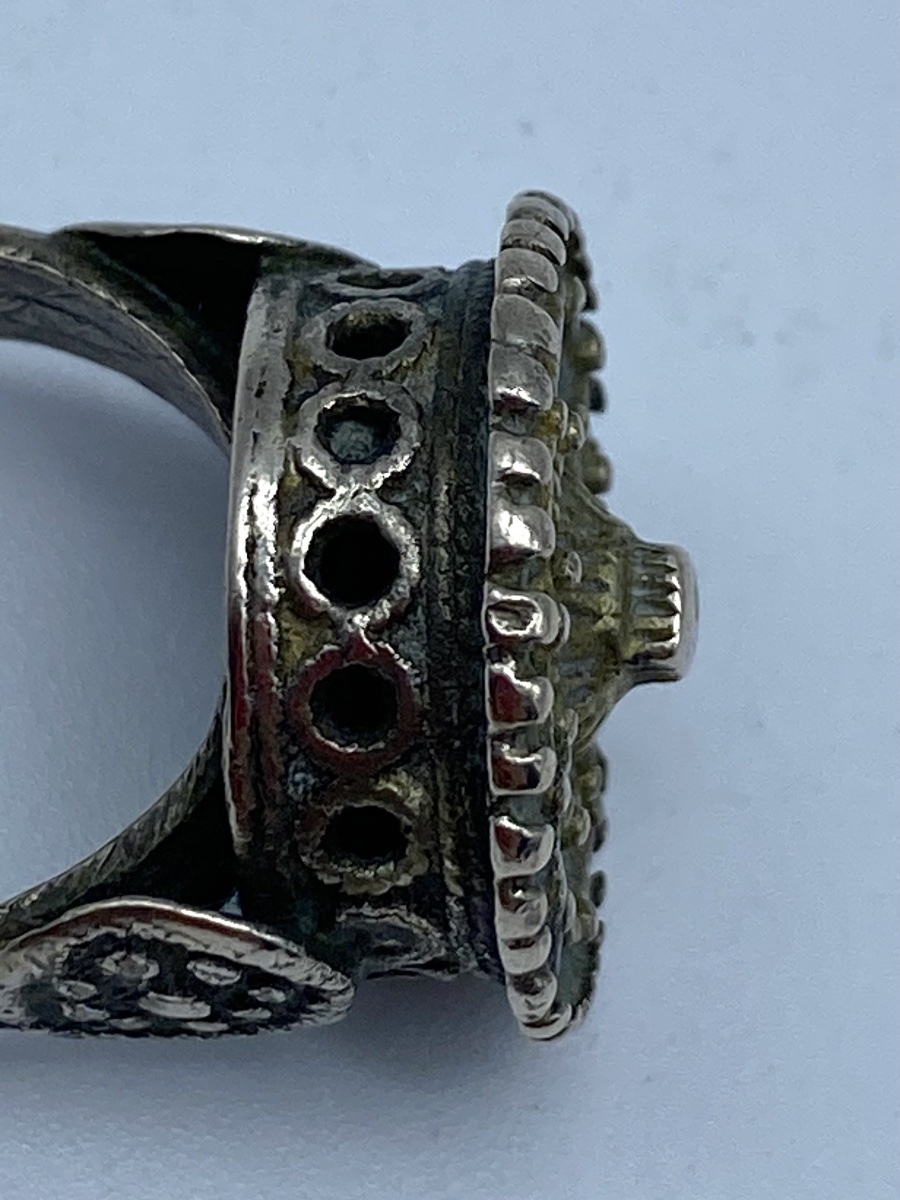 France Late Byzantine Knight's Ring In Gilded Silver From The Haute époque-photo-8