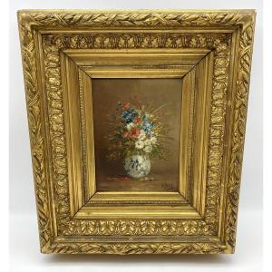EUGÈNE PETIT (FRANCE 1839-1886) HUILE SUR PANNEAU PAINTURE DES FLEURS le