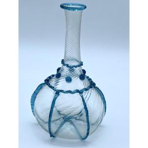 BOUTEILLE ANCIENNE EN VERRE DE MURANO VENISE ITALIENNE DU XVIIIE SIÈCLE